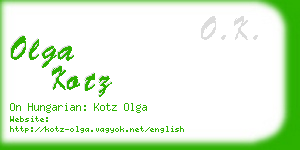 olga kotz business card